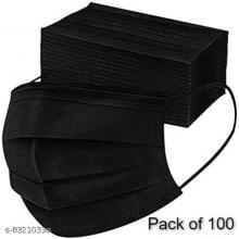 REAL Non-Woven Disposable Face Mask With Adjustable Nose Clip With 3 PLY Protection (Black, Pack Of 100) REAL Non-Woven Disposable Face Mask With Adjustable Nose Clip With 3 PLY Protection (Black, Pack Of 100)